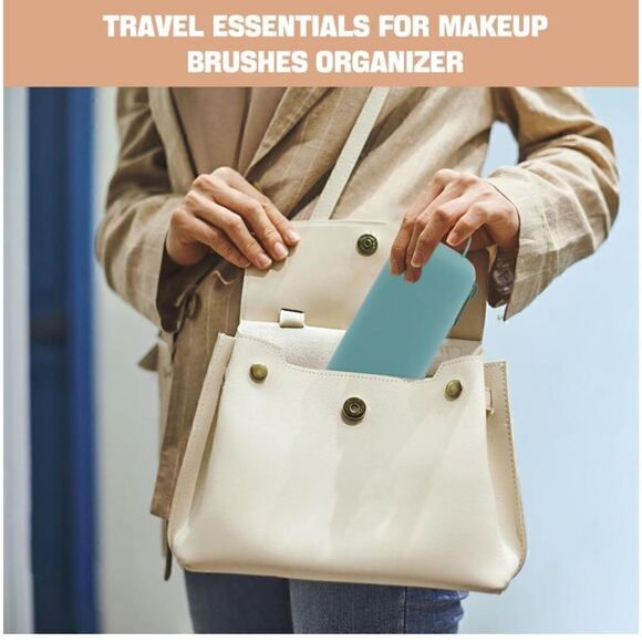 Silicone Makeup Brush Holder Travel Cosmetic Bag/ROSE INC Fan Eyeshadow Brushes - Picture 7 of 7